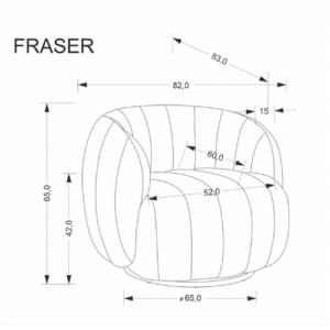Fraser pöörlev tugitool, kreemjas